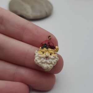 Vintage whimsical‎ Santa Claus charm pendant